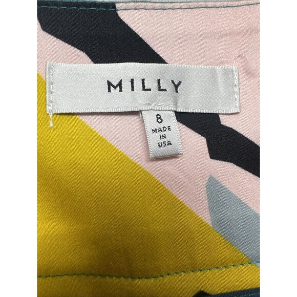 Milly Wide Leg Trousers Palazzo Pants Abstract Print Womens‎ Size 8 Colorful - Picture 3 of 10